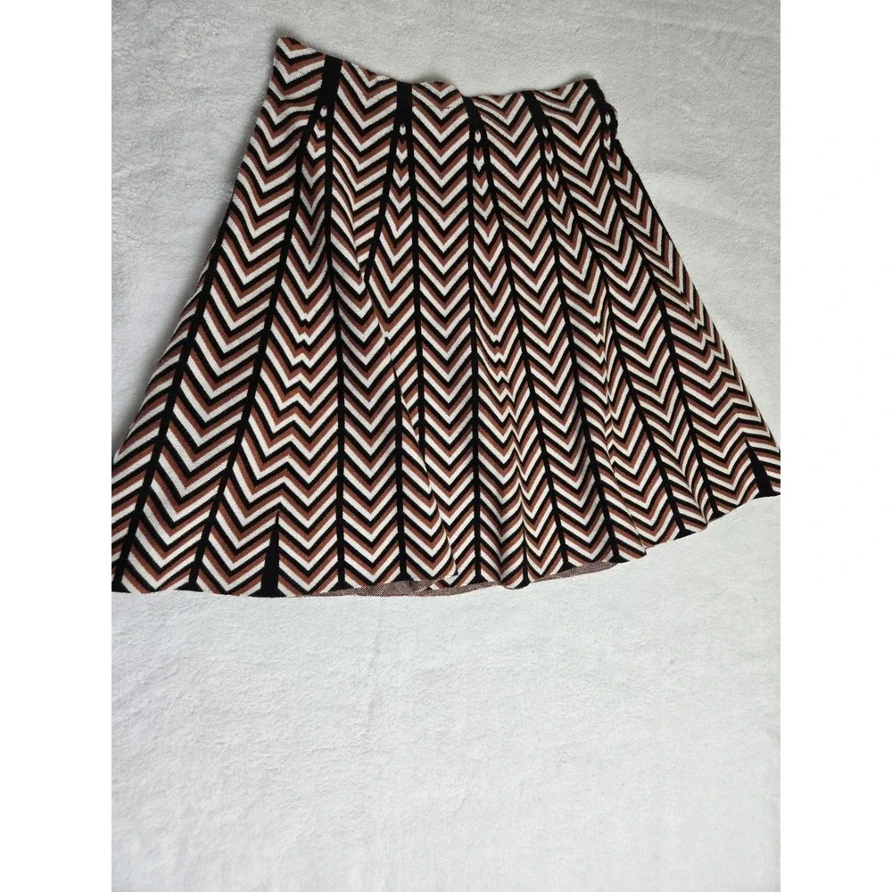 Vila Milano Chevron Print‎ Mini Skater Skirt Boho Y2K SizeM Preppy